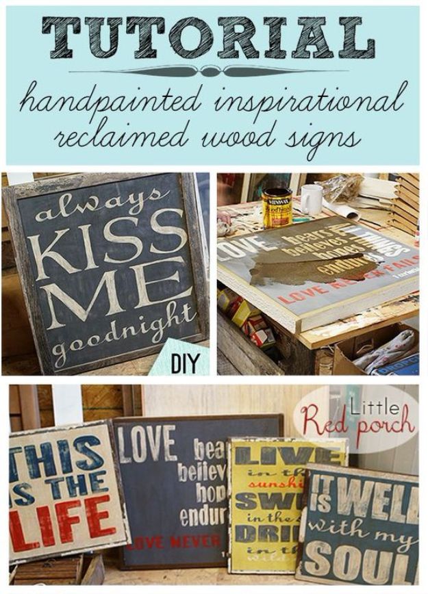 DIY Vintage Signs - DIY Handpainted From Reclaimed Wood Signs - Rustic, Vintage Sign Projects to Make At Home - Creative Home Decor on a Budget and Cheap Crafts for Living Room, Bedroom and Kitchen - Paint Letters, Transfer to Wood, Aged Finishes and Fun Word Stencils and Easy Ideas for Farmhouse Wall Art http://diyjoy.com/diy-vintage-signs