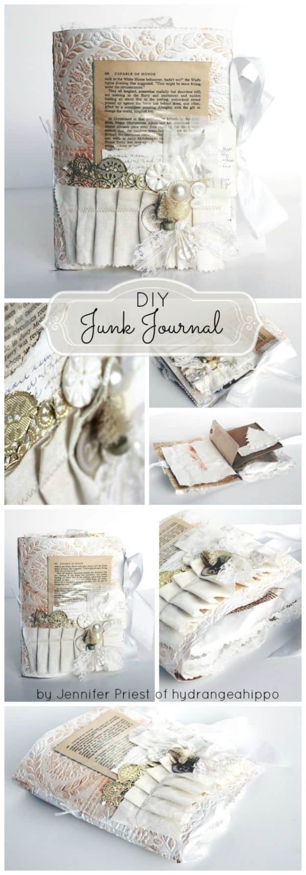 DIY Journals - DIY Junk Journal - Ideas For Making A Handmade Journal - Cover Art Tutorial, Binding Tips, Easy Craft Ideas for Kids and For Teens - Step By Step Instructions for Making From Scratch, From An Old Book - Leather, Faux Marble, Paper, Monogram, Cute Do It Yourself Gift Idea 