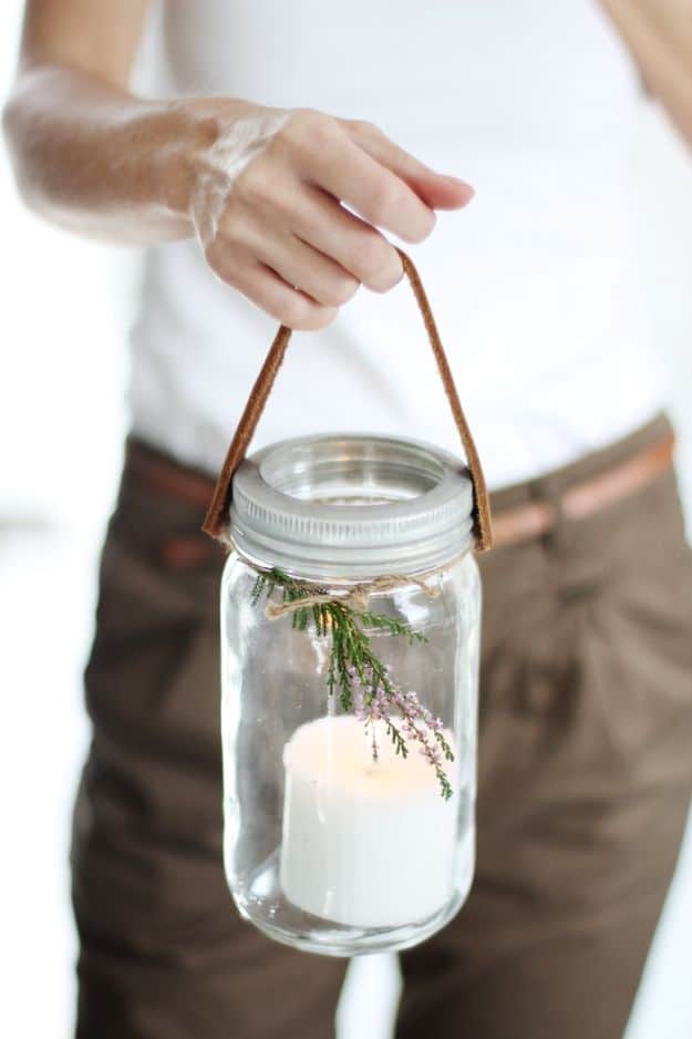 DIY Candle Holders - DIY Mason Jar Candle Holder - Easy Ideas for Home Decor With Candles, Tall Candlesticks and Votives - Fun Wooden, Rustic, Glass, Mason Jar, Boho and Projects With Items From Dollar Stores - Christmas, Holiday and Wedding Centerpieces - Cool Crafts and Homemade Cheap Gifts http://diyjoy.com/diy-candle-holders