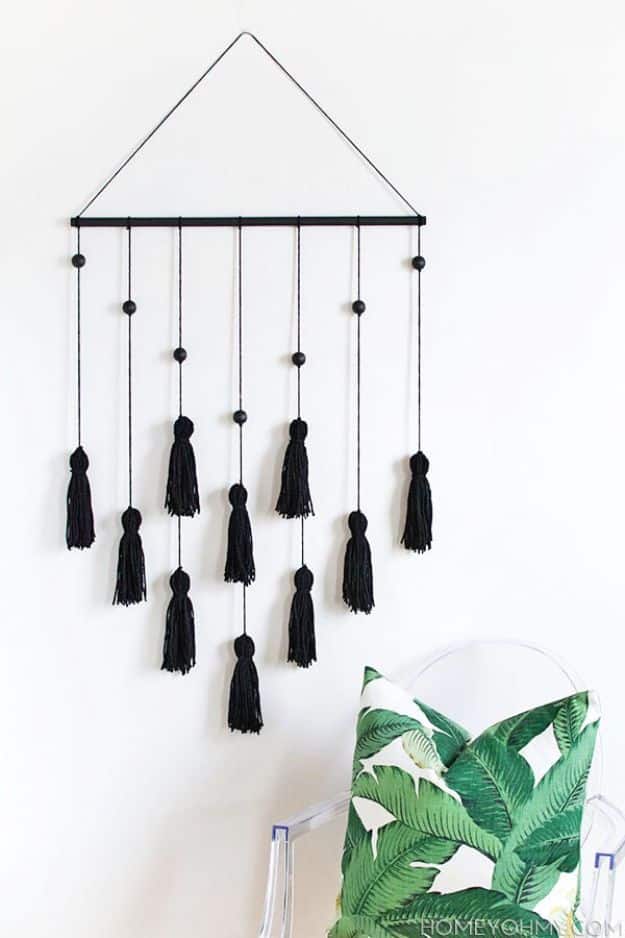 DIY Wall Hangings - DIY Modern Tassel Wall Hanging - Easy Yarn Projects , Macrame Ideas , Fabric Tapestry and Paper Arts and Crafts , Planter and Wood Board Ideas for Bedroom and Living Room Decor - Cute Mobile and Wall Hanging for Nursery and Kids Rooms #wallart #diy #roomdecor