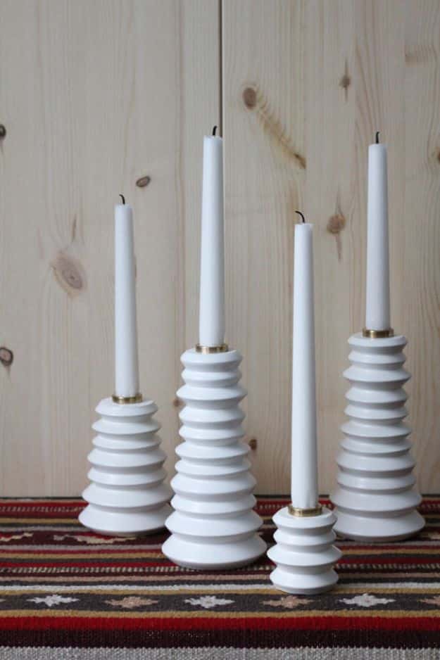 DIY Candle Holders - DIY Sparkling Candlestick - Easy Ideas for Home Decor With Candles, Tall Candlesticks and Votives - Fun Wooden, Rustic, Glass, Mason Jar, Boho and Projects With Items From Dollar Stores - Christmas, Holiday and Wedding Centerpieces - Cool Crafts and Homemade Cheap Gifts http://diyjoy.com/diy-candle-holders