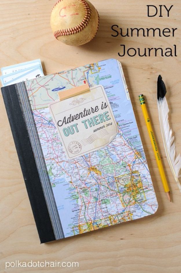 DIY Journals - DIY Summer Journal - Ideas For Making A Handmade Journal - Cover Art Tutorial, Binding Tips, Easy Craft Ideas for Kids and For Teens - Step By Step Instructions for Making From Scratch, From An Old Book - Leather, Faux Marble, Paper, Monogram, Cute Do It Yourself Gift Idea 