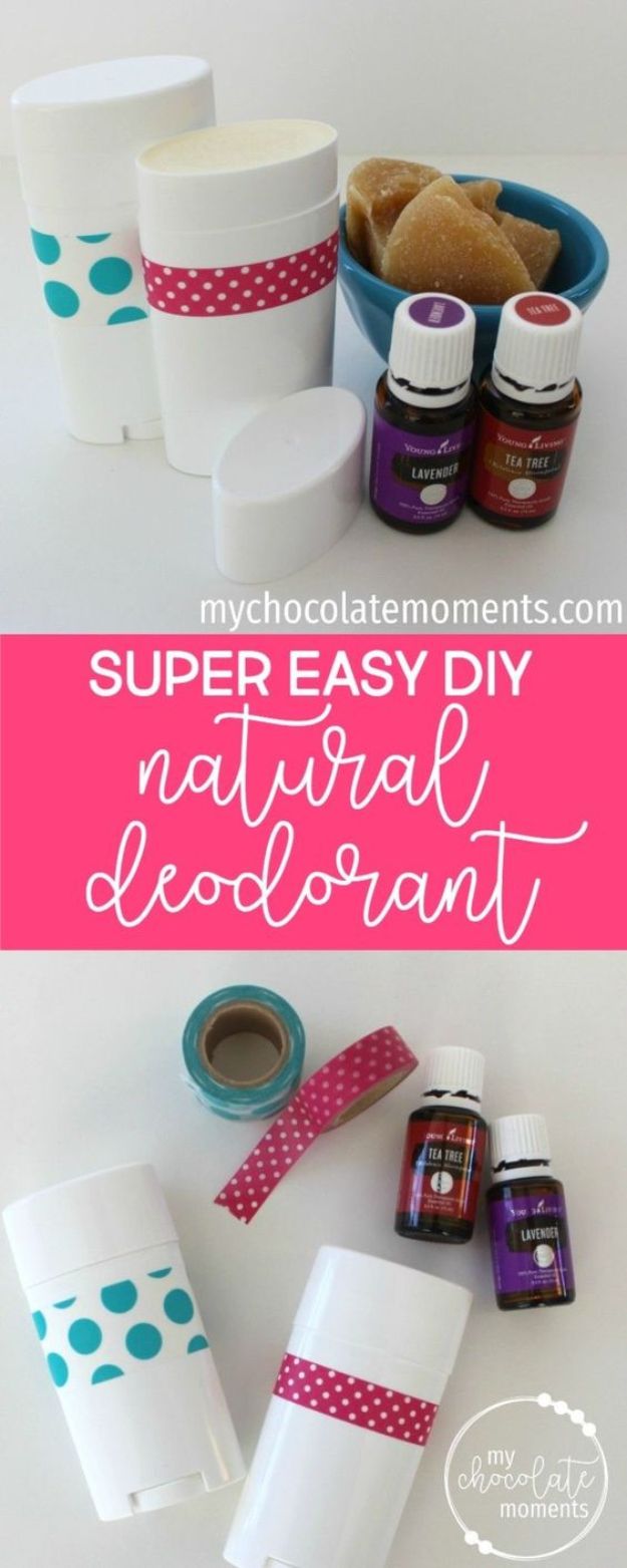 DIY Essential Oil Recipes and Ideas - DIY Super Easy Natural Deodorant - Cool Recipes, Crafts and Home Decor to Make With Essential Oil - Diffuser Projects, Roll On Prodicts for Skin - Recipe Tutorials for Cleaning, Colds, For Sleep, For Hair, For Paint, For Weight Loss #crafts #diy #essentialoils