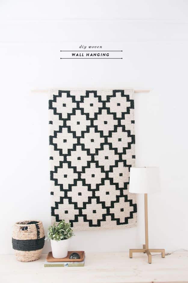 DIY Wall Hangings - DIY Woven Wall Hanging - Easy Yarn Projects , Macrame Ideas , Fabric Tapestry and Paper Arts and Crafts , Planter and Wood Board Ideas for Bedroom and Living Room Decor - Cute Mobile and Wall Hanging for Nursery and Kids Rooms #wallart #diy #roomdecor