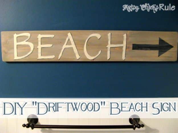 DIY Vintage Signs - Driftwood Sign - Rustic, Vintage Sign Projects to Make At Home - Creative Home Decor on a Budget and Cheap Crafts for Living Room, Bedroom and Kitchen - Paint Letters, Transfer to Wood, Aged Finishes and Fun Word Stencils and Easy Ideas for Farmhouse Wall Art http://diyjoy.com/diy-vintage-signs