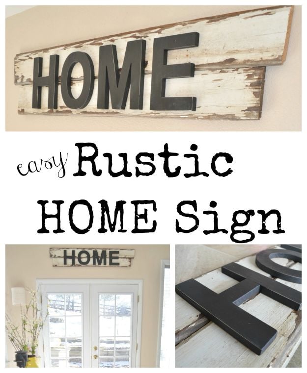 DIY Vintage Signs - Easy Rustic Home Sign From Little Vintage Nest - Rustic, Vintage Sign Projects to Make At Home - Creative Home Decor on a Budget and Cheap Crafts for Living Room, Bedroom and Kitchen - Paint Letters, Transfer to Wood, Aged Finishes and Fun Word Stencils and Easy Ideas for Farmhouse Wall Art http://diyjoy.com/diy-vintage-signs