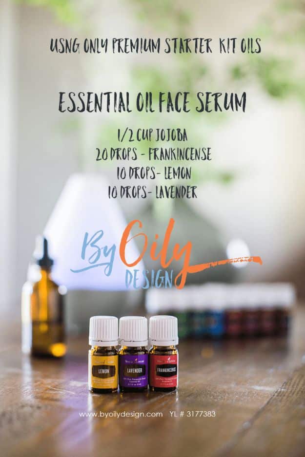 DIY Essential Oil Recipes and Ideas - Essential Oil Face Serum - Cool Recipes, Crafts and Home Decor to Make With Essential Oil - Diffuser Projects, Roll On Prodicts for Skin - Recipe Tutorials for Cleaning, Colds, For Sleep, For Hair, For Paint, For Weight Loss #crafts #diy #essentialoils