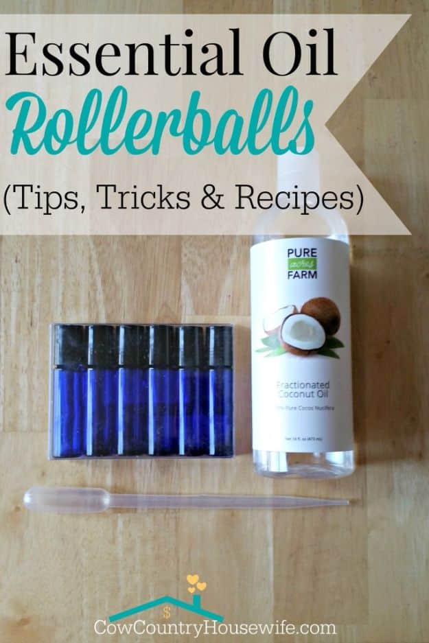 DIY Essential Oil Recipes and Ideas - Essential Oil Rollerball - Cool Recipes, Crafts and Home Decor to Make With Essential Oil - Diffuser Projects, Roll On Prodicts for Skin - Recipe Tutorials for Cleaning, Colds, For Sleep, For Hair, For Paint, For Weight Loss #crafts #diy #essentialoils