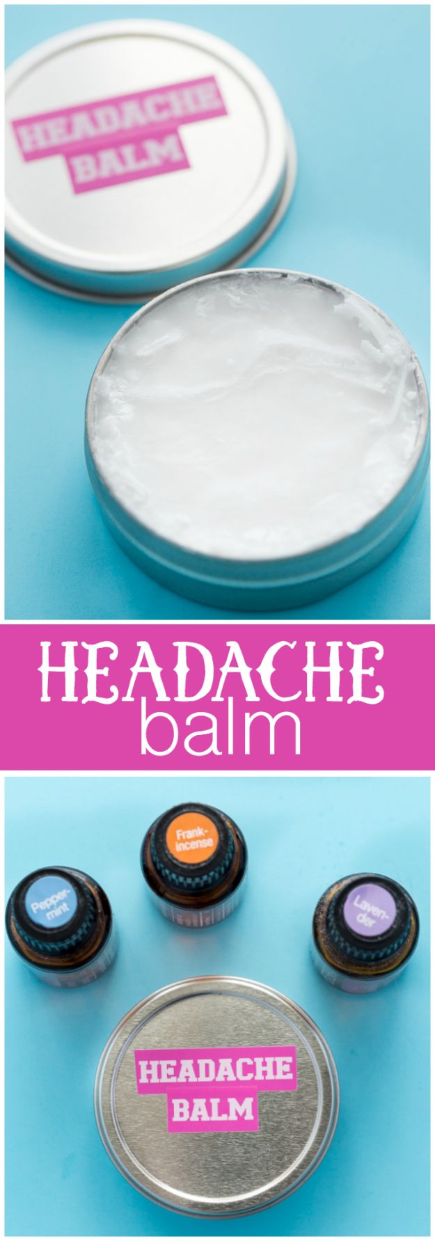 DIY Essential Oil Recipes and Ideas - Headache Balm - Cool Recipes, Crafts and Home Decor to Make With Essential Oil - Diffuser Projects, Roll On Prodicts for Skin - Recipe Tutorials for Cleaning, Colds, For Sleep, For Hair, For Paint, For Weight Loss #crafts #diy #essentialoils