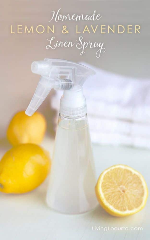 DIY Essential Oil Recipes and Ideas - Homemade Lemon & Lavender Linen Spray - Cool Recipes, Crafts and Home Decor to Make With Essential Oil - Diffuser Projects, Roll On Prodicts for Skin - Recipe Tutorials for Cleaning, Colds, For Sleep, For Hair, For Paint, For Weight Loss #crafts #diy #essentialoils