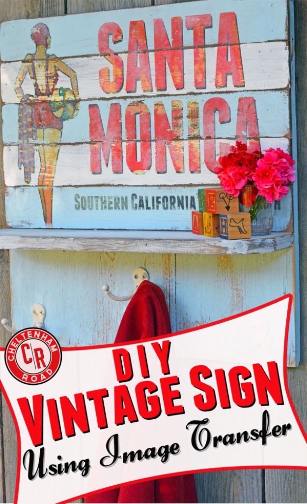 DIY Vintage Signs - Image Transfer Vintage Sign - Rustic, Vintage Sign Projects to Make At Home - Creative Home Decor on a Budget and Cheap Crafts for Living Room, Bedroom and Kitchen - Paint Letters, Transfer to Wood, Aged Finishes and Fun Word Stencils and Easy Ideas for Farmhouse Wall Art http://diyjoy.com/diy-vintage-signs