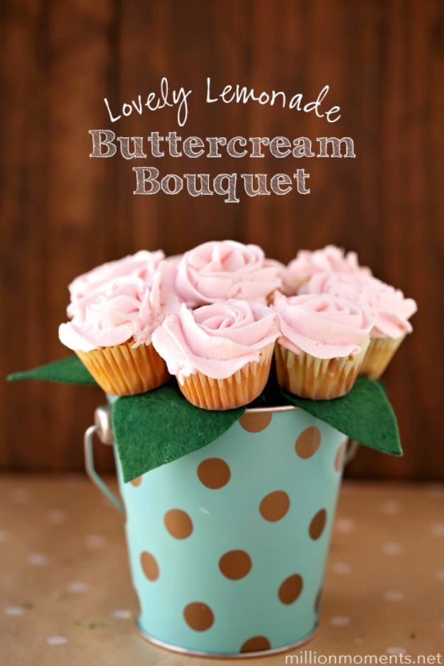 Best Mothers Day Ideas - Lovely Lemonade Buttercream Bouquet - Easy and Cute DIY Projects to Make for Mom - Cool Gifts and Homemade Cards, Gift in A Jar Ideas - Cheap Things You Can Make for Your Mother http://diyjoy.com/diy-mothers-day-ideas