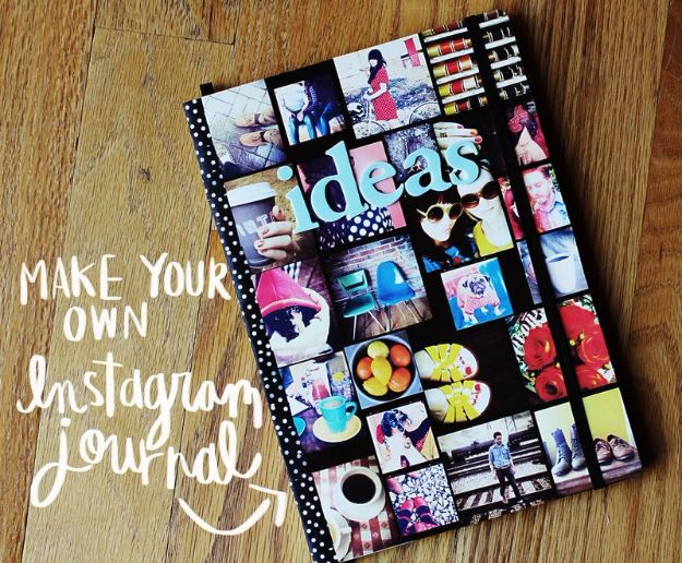 DIY Journals - Make Your Own Instagram Journal - Ideas For Making A Handmade Journal - Cover Art Tutorial, Binding Tips, Easy Craft Ideas for Kids and For Teens - Step By Step Instructions for Making From Scratch, From An Old Book - Leather, Faux Marble, Paper, Monogram, Cute Do It Yourself Gift Idea 