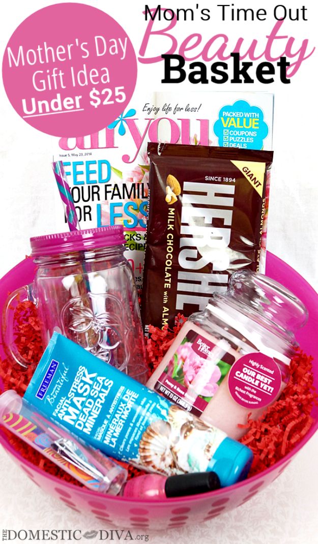 Best Mothers Day Ideas - Mother's Day Gift Basket - Easy and Cute DIY Projects to Make for Mom - Cool Gifts and Homemade Cards, Gift in A Jar Ideas - Cheap Things You Can Make for Your Mother http://diyjoy.com/diy-mothers-day-ideas