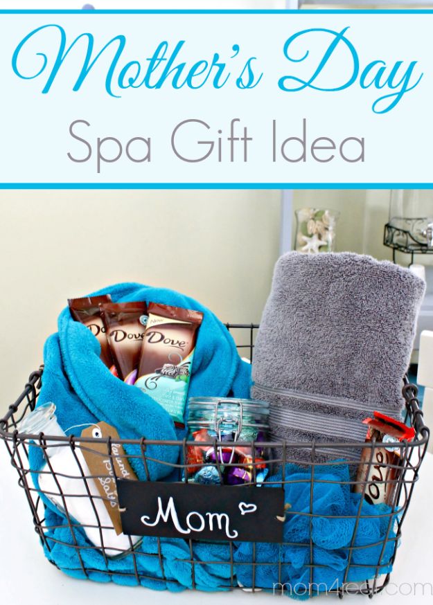 Best Mothers Day Ideas - Mother's Day Gift Idea Spa Basket - Easy and Cute DIY Projects to Make for Mom - Cool Gifts and Homemade Cards, Gift in A Jar Ideas - Cheap Things You Can Make for Your Mother http://diyjoy.com/diy-mothers-day-ideas