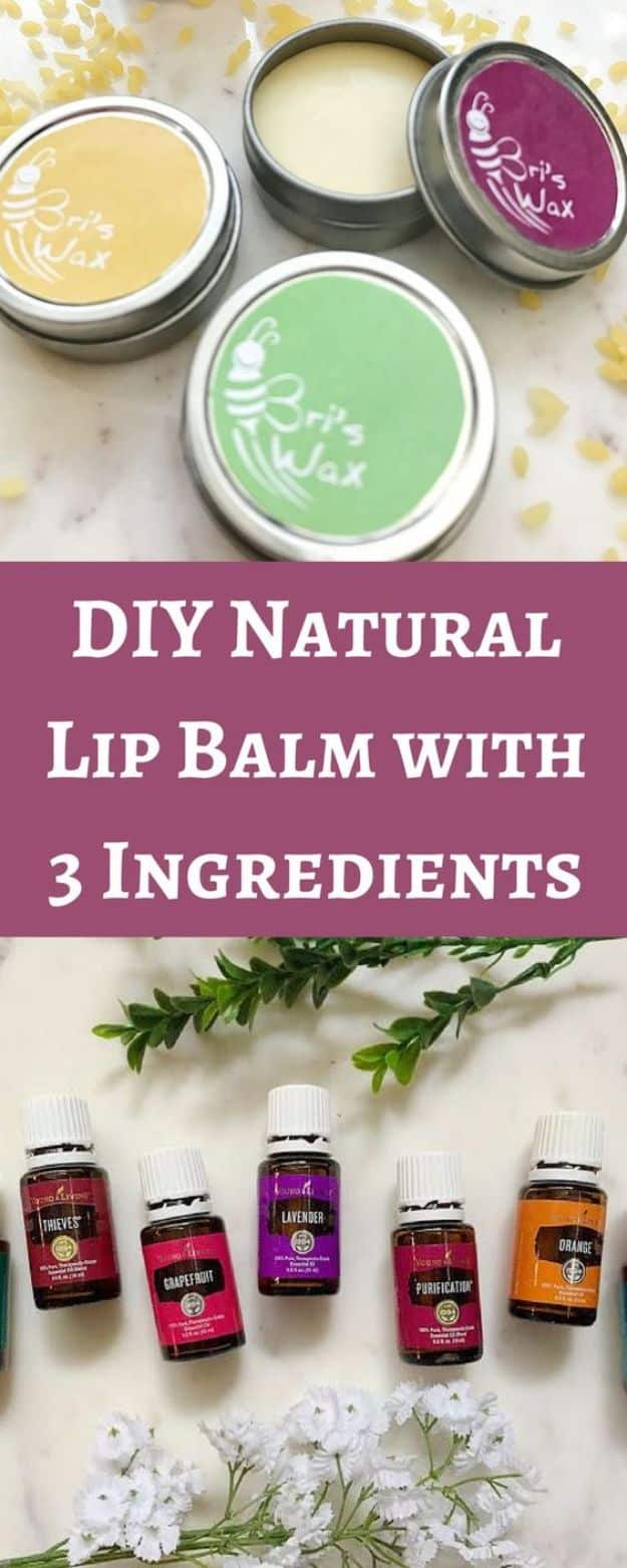 DIY Essential Oil Recipes and Ideas - Natural DIY Lip Balm With Essential Oils - Cool Recipes, Crafts and Home Decor to Make With Essential Oil - Diffuser Projects, Roll On Prodicts for Skin - Recipe Tutorials for Cleaning, Colds, For Sleep, For Hair, For Paint, For Weight Loss #crafts #diy #essentialoils