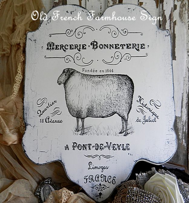 DIY Vintage Signs - Old French Sign - Rustic, Vintage Sign Projects to Make At Home - Creative Home Decor on a Budget and Cheap Crafts for Living Room, Bedroom and Kitchen - Paint Letters, Transfer to Wood, Aged Finishes and Fun Word Stencils and Easy Ideas for Farmhouse Wall Art http://diyjoy.com/diy-vintage-signs