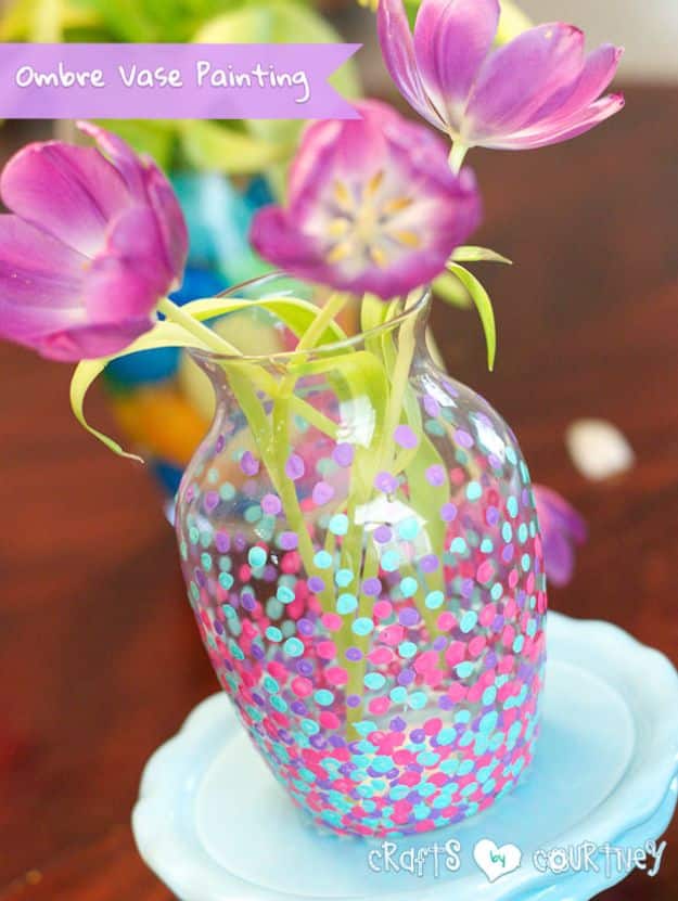 Best Mothers Day Ideas - Ombre Vase Painting - Easy and Cute DIY Projects to Make for Mom - Cool Gifts and Homemade Cards, Gift in A Jar Ideas - Cheap Things You Can Make for Your Mother http://diyjoy.com/diy-mothers-day-ideas
