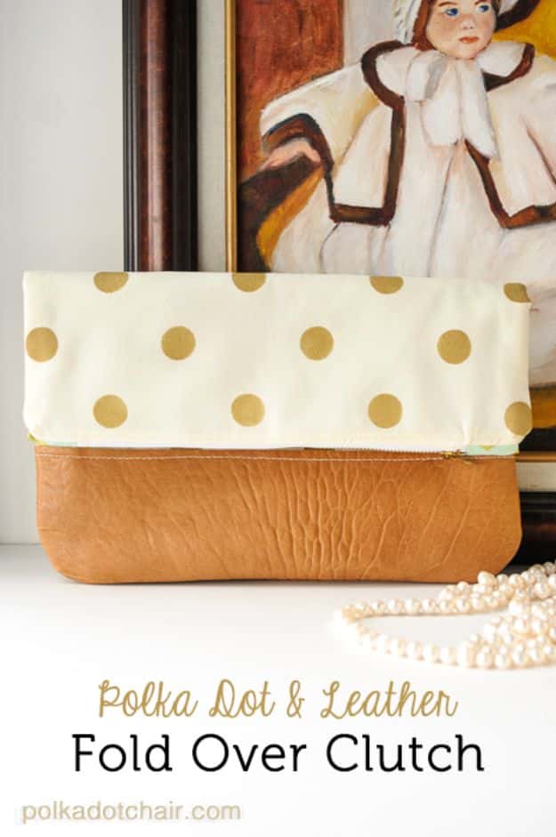 Best Mothers Day Ideas - Polka Dot Fold Over Clutch - Easy and Cute DIY Projects to Make for Mom - Cool Gifts and Homemade Cards, Gift in A Jar Ideas - Cheap Things You Can Make for Your Mother http://diyjoy.com/diy-mothers-day-ideas