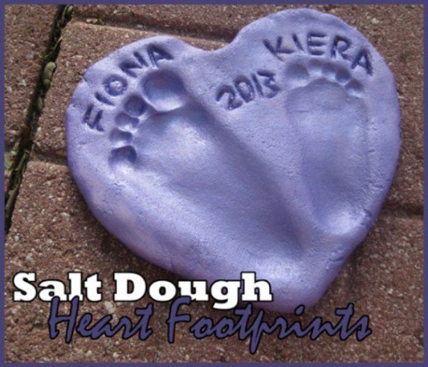 Best Mothers Day Ideas - Salt Dough Footprint Heart - Easy and Cute DIY Projects to Make for Mom - Cool Gifts and Homemade Cards, Gift in A Jar Ideas - Cheap Things You Can Make for Your Mother http://diyjoy.com/diy-mothers-day-ideas