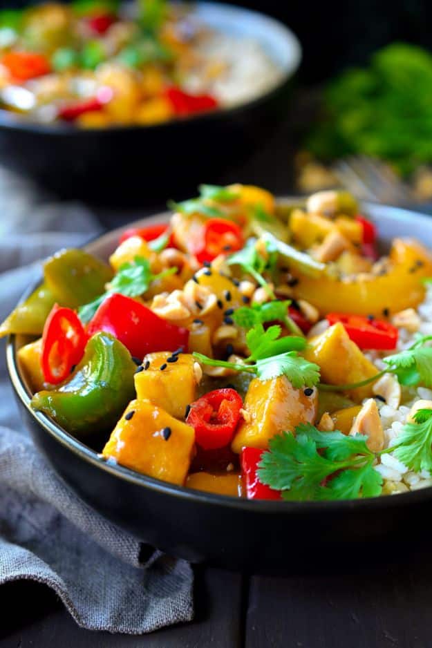 Best Lowfat Recipes - Sweet and Sour Tofu - Easy Low fat and Healthy Recipe Ideas For Eating Well and Dieting, Weight Loss - Quick Breakfasts, Lunch, Dinner, Snack and Desserts - Foods with Chicken, Vegetables, Salad, Low Carb, Beef, Egg, Gluten Free #lowfatrecipes 