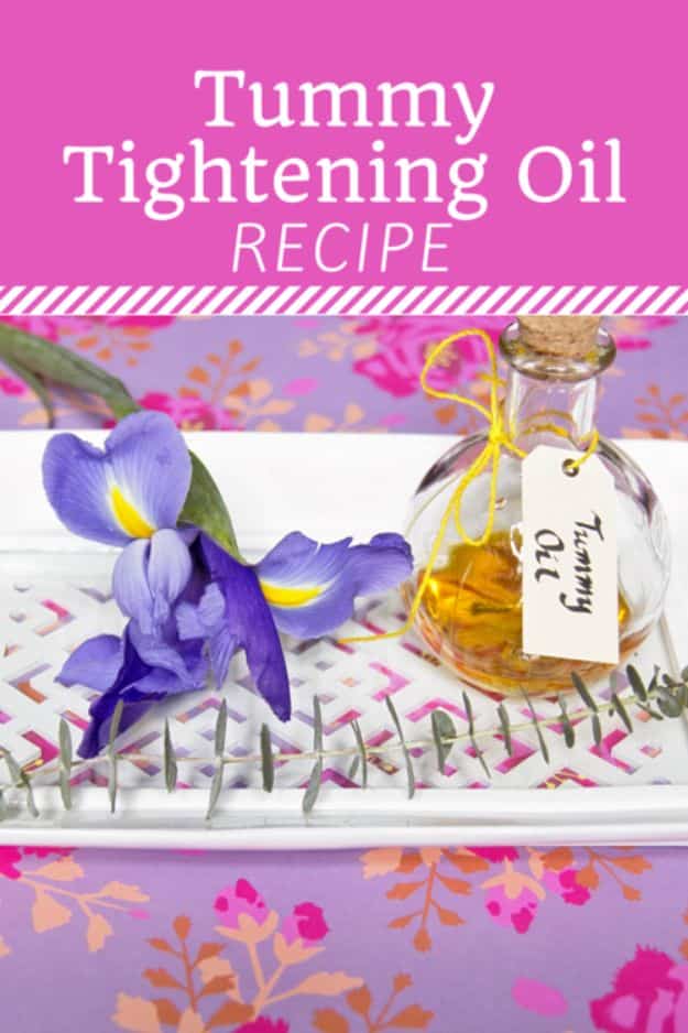 DIY Essential Oil Recipes and Ideas - Tummy Tightening Oil - Cool Recipes, Crafts and Home Decor to Make With Essential Oil - Diffuser Projects, Roll On Prodicts for Skin - Recipe Tutorials for Cleaning, Colds, For Sleep, For Hair, For Paint, For Weight Loss #crafts #diy #essentialoils