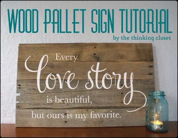 DIY Vintage Signs - Wood Pallet Sign Tutorial - Rustic, Vintage Sign Projects to Make At Home - Creative Home Decor on a Budget and Cheap Crafts for Living Room, Bedroom and Kitchen - Paint Letters, Transfer to Wood, Aged Finishes and Fun Word Stencils and Easy Ideas for Farmhouse Wall Art http://diyjoy.com/diy-vintage-signs
