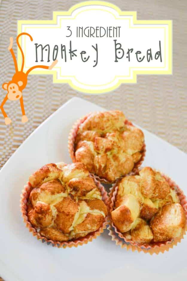 Best Recipes To Teach Your Kids To Cook - 3-Ingredient Monkey Bread - Easy Ideas To Show Children How to Prepare Food - Kid Friendly Recipes That Boys and Girls Can Make Themselves - No Bake, 5 Minute Foods, Healthy Snacks, Salads, Dips, Roll Ups, Vegetables and Simple Desserts - Recipes To Learn How To Make Fun Food http://diyjoy.com/best-recipes-teach-kids-to-cook