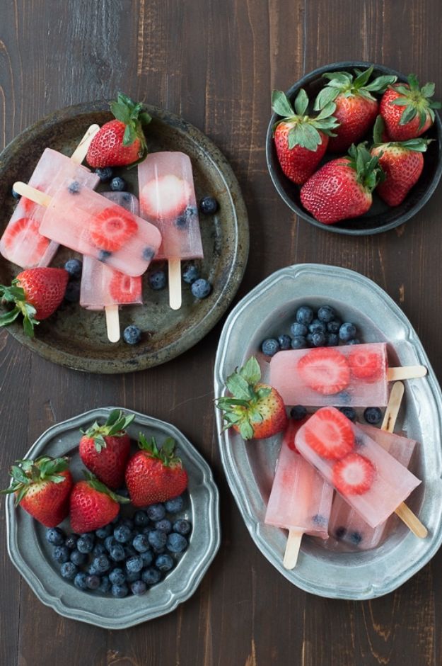 Best Summer Snacks and Snack Recipes - Berry Lemonade Popsicles - Quick And Easy Snack Ideas for After Workout, School, Work - Mid Day Treats, Best Small Desserts, Simple and Fast Things To Make In Minutes - Healthy Snacking Foods Made With Vegetables, Cheese, Yogurt, Fruit and Gluten Free Options - Kids Love Making These Sweets, Popsicles, Drinks, Smoothies and Fun Foods - Refreshing and Cool Options for Eating Otuside on a Hot Day   #summer #snacks #snackrecipes #appetizers
