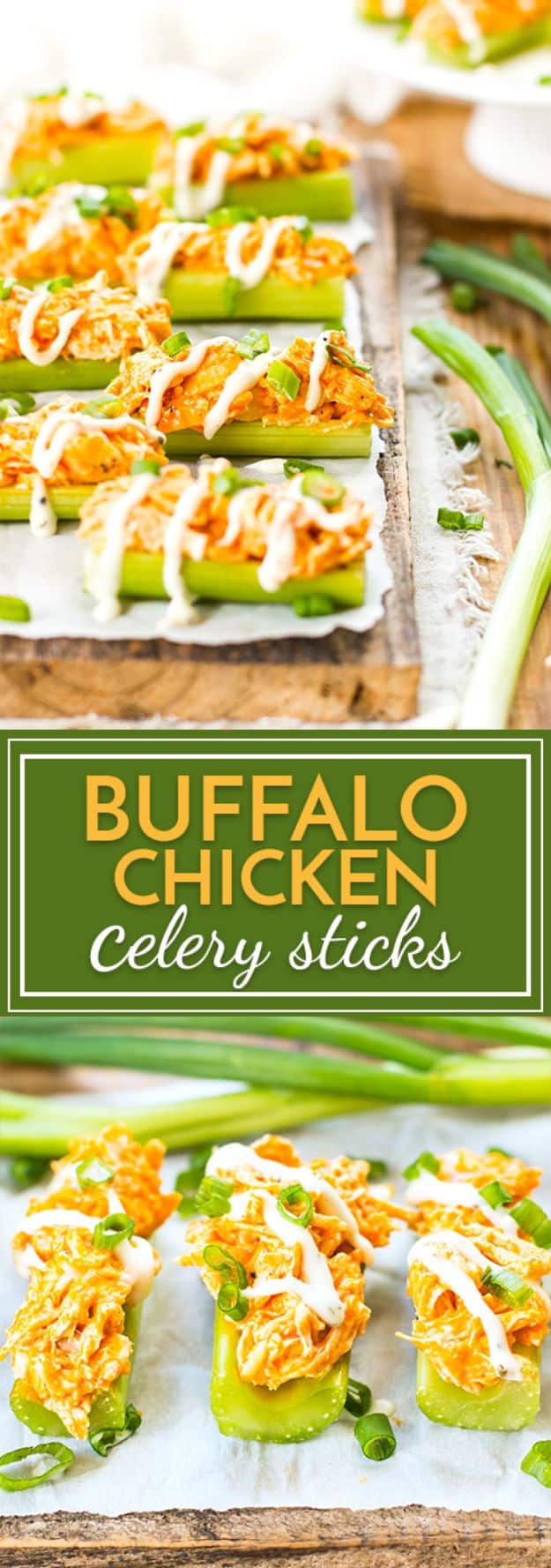 Gluten Free Appetizers - Buffalo Chicken Celery Sticks - Easy Flourless and Glutenfree Snacks, Wraps, Finger Foods and Snack Recipes - Recipe Ideas for Gluten Free Diets #glutenfree 
