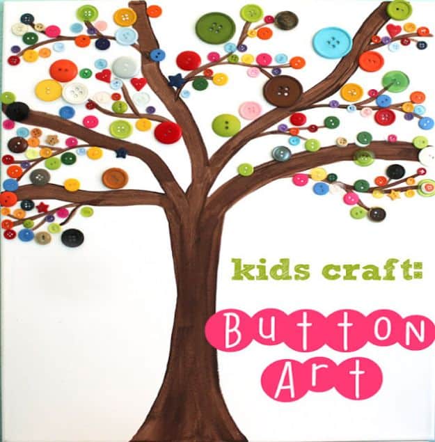 Crafts for Boys - Button Art - Cute Crafts for Young Boys, Toddlers and School Children - Fun Paints to Make, Arts and Craft Ideas, Wall Art Projects, Colorful Alphabet and Glue Crafts, String Art, Painting Lessons, Cheap Project Tutorials and Inexpensive Things for Kids to Make at Home - Cute Room Decor and DIY Gifts to Make for Mom and Dad #diyideas #kidscrafts #craftsforboys