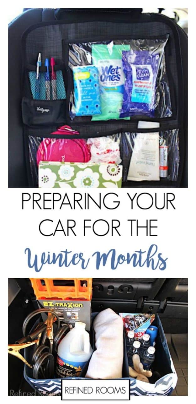 Car Organization Ideas - Car Winter Organization - DIY Tips and Tricks for Organizing Cars - Dollar Store Storage Projects for Mom, Kids and Teens - Keep Your Car, Truck or SUV Clean On A Road Trip With These solutions for interiors and Trunk, Front Seat - Do It Yourself Caddy and Easy, Cool Lifehacks #car #diycar #organizingideas