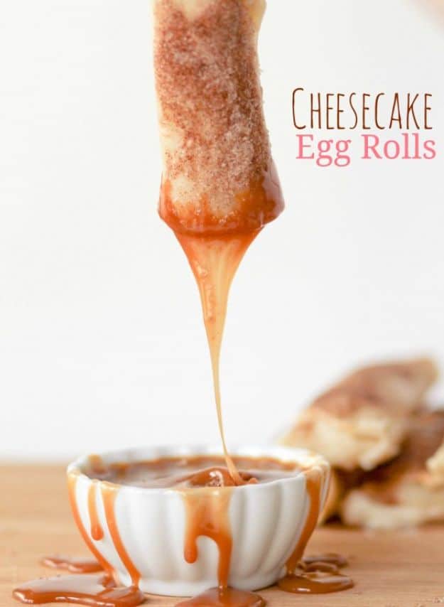 Best Recipes To Teach Your Kids To Cook - Cheesecake Egg Rolls - Easy Ideas To Show Children How to Prepare Food - Kid Friendly Recipes That Boys and Girls Can Make Themselves - No Bake, 5 Minute Foods, Healthy Snacks, Salads, Dips, Roll Ups, Vegetables and Simple Desserts - Recipes To Learn How To Make Fun Food http://diyjoy.com/best-recipes-teach-kids-to-cook