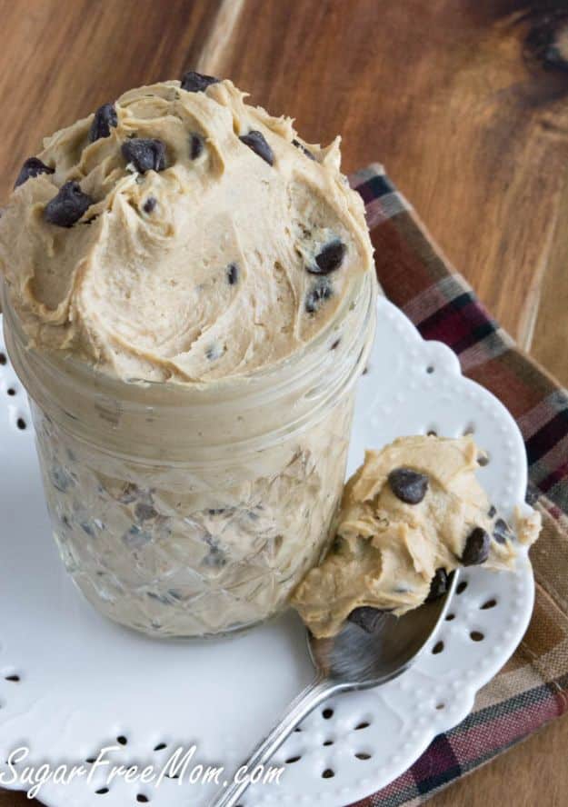 Low Sugar Dessert Recipes - Cookie Dough Dip - Healthy Desserts and Ideas for Healthy Sweets Without Much Sugar - Raw Foods and Easy Clean Eating Dessert Tips, Keto Diet Snacks - Chocolate, Gluten Free, Cakes, Fruit Dips, No Bake, Stevia and Sweetener Options - Diabetic Diets and Diabetes Recipe Ideas for Desserts #recipes #recipeideas #lowsugar #nosugar #lowcalorie #diyjoy #dessertrecipes #lowsugar #dietrecipes