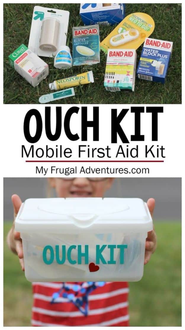 Car Organization Ideas - DIY Car First Aid Kit - DIY Tips and Tricks for Organizing Cars - Dollar Store Storage Projects for Mom, Kids and Teens - Keep Your Car, Truck or SUV Clean On A Road Trip With These solutions for interiors and Trunk, Front Seat - Do It Yourself Caddy and Easy, Cool Lifehacks #car #diycar #organizingideas