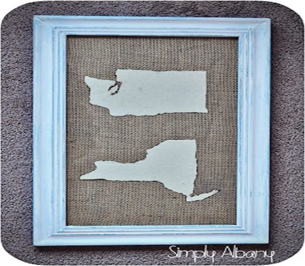 Cool State Crafts - DIY Fabric Map Art - Easy Craft Projects To Show Your Love For Your Home State - Best DIY Ideas Using Maps, String Art Shaped Like States, Quotes, Sayings and Wall Art Ideas, Painted Canvases, Cute Pillows, Fun Gifts and DIY Decor Made Simple - Creative Decorating Ideas for Living Room, Kitchen, Bedroom, Bath and Porch http://diyjoy.com/cool-state-crafts