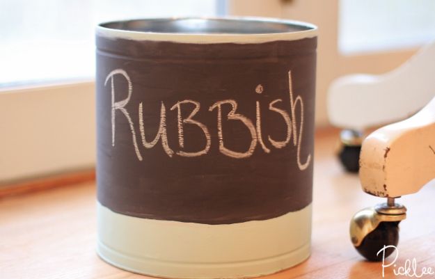 DIY Trash Cans - DIY Popcorn Tin Trash Can - Easy Do It Yourself Projects to Make Cute, Decorative Trash Cans for Bathroom, Kitchen and Bedroom - Trash Can Makeover, Hidden Kitchen Storage With Pull Out Cabinet - Lids, Liners and Painted Decor Ideas for Updating the Bin #diykitchen #diybath #trashcans #diy #diyideas #diyjoy http://diyjoy.com/diy-trash-cans