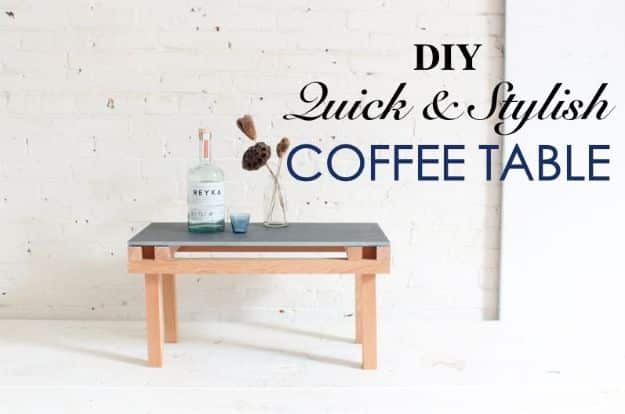 DIY Coffee Tables - DIY Quick And Stylish Tile Coffee Table - Easy Do It Yourself Furniture Ideas for The Living Room Table - Cool Projects for Making a Coffee Table With Crates, Boxes, Stone, Industrial Pipe, Tile, Pallets, Old Doors, Windows and Repurposed Wood Planks - Rustic Farmhouse Home Decor, Modern Decorating Ideas, Simply Shabby Chic and All White Looks for Minimalist Interiors http://diyjoy.com/diy-coffee-table-ideas