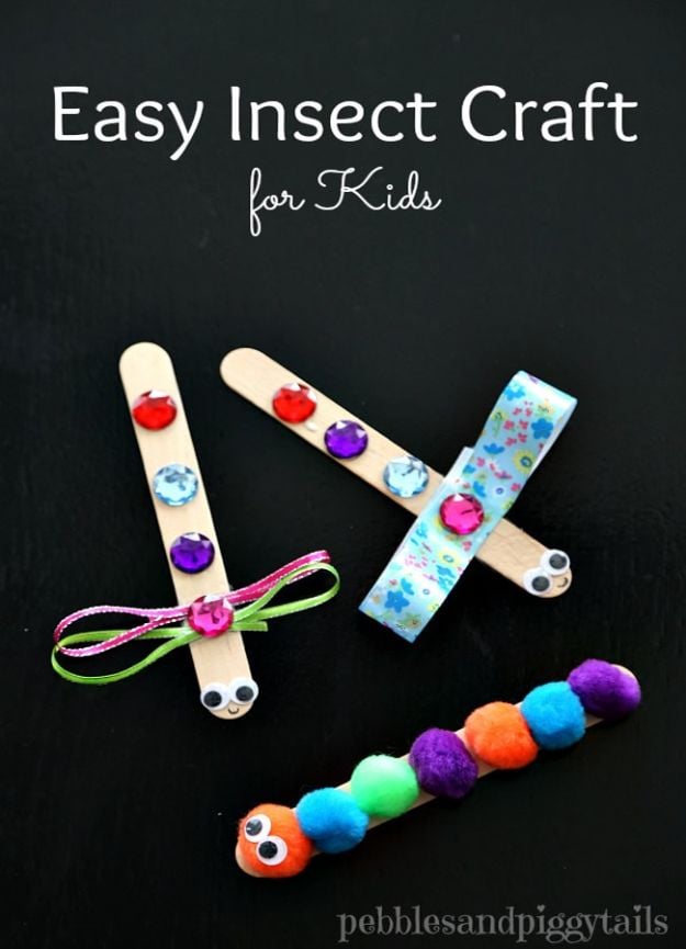 Crafts for Girls - Easy Insect Craft - Cute Crafts for Young Girls, Toddlers and School Children - Fun Paints to Make, Arts and Craft Ideas, Wall Art Projects, Colorful Alphabet and Glue Crafts, String Art, Painting Lessons, Cheap Project Tutorials and Inexpensive Things for Kids to Make at Home - Cute Room Decor and DIY Gifts #girlsgifts #girlscrafts #craftideas #girls