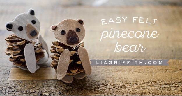Crafts for Girls - Felt Pinecone Bears - Cute Crafts for Young Girls, Toddlers and School Children - Fun Paints to Make, Arts and Craft Ideas, Wall Art Projects, Colorful Alphabet and Glue Crafts, String Art, Painting Lessons, Cheap Project Tutorials and Inexpensive Things for Kids to Make at Home - Cute Room Decor and DIY Gifts #girlsgifts #girlscrafts #craftideas #girls