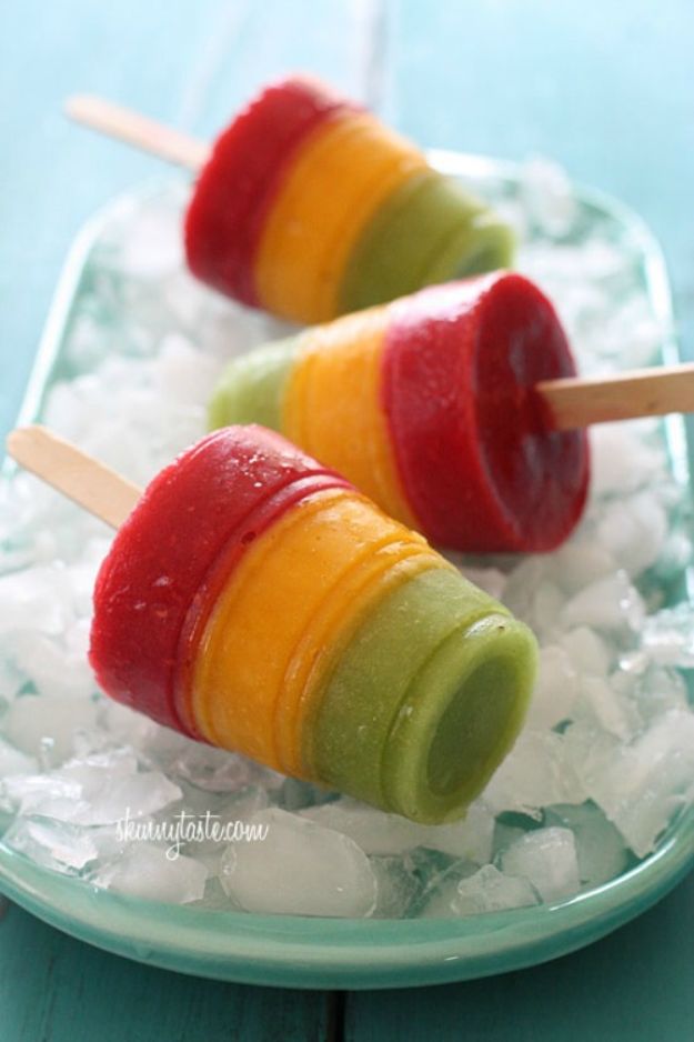 Best Summer Snacks and Snack Recipes - Frozen Mango Kiwi Raspberry Pops - Quick And Easy Snack Ideas for After Workout, School, Work - Mid Day Treats, Best Small Desserts, Simple and Fast Things To Make In Minutes - Healthy Snacking Foods Made With Vegetables, Cheese, Yogurt, Fruit and Gluten Free Options - Kids Love Making These Sweets, Popsicles, Drinks, Smoothies and Fun Foods - Refreshing and Cool Options for Eating Otuside on a Hot Day   #summer #snacks #snackrecipes #appetizers