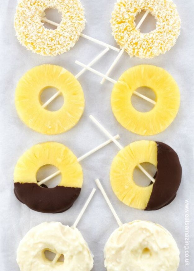 Best Summer Snacks and Snack Recipes - Frozen Pineapple Ice Pops - Quick And Easy Snack Ideas for After Workout, School, Work - Mid Day Treats, Best Small Desserts, Simple and Fast Things To Make In Minutes - Healthy Snacking Foods Made With Vegetables, Cheese, Yogurt, Fruit and Gluten Free Options - Kids Love Making These Sweets, Popsicles, Drinks, Smoothies and Fun Foods - Refreshing and Cool Options for Eating Otuside on a Hot Day   #summer #snacks #snackrecipes #appetizers