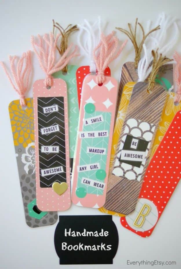 Crafts for Girls - Handmade Bookmarks - Cute Crafts for Young Girls, Toddlers and School Children - Fun Paints to Make, Arts and Craft Ideas, Wall Art Projects, Colorful Alphabet and Glue Crafts, String Art, Painting Lessons, Cheap Project Tutorials and Inexpensive Things for Kids to Make at Home - Cute Room Decor and DIY Gifts #girlsgifts #girlscrafts #craftideas #girls