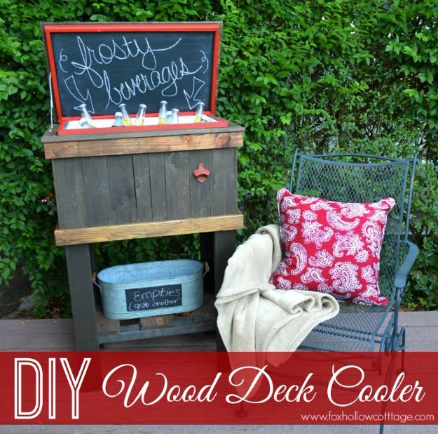 DIY Patio Furniture Ideas - How To Build A Wood Deck Cooler - Cheap Do It Yourself Porch and Easy Backyard Furniture, Rocking Chairs, Swings, Benches, Stools and Seating Tutorials - Dining Tables from Pallets, Cinder Blocks and Upcyle Ideas - Sectional Couch Plans With Cushions - Makeover Tips for Existing Furniture #diyideas #outdoors #diy #backyardideas #diyfurniture #patio #diyjoy http://diyjoy.com/diy-patio-furniture-ideas