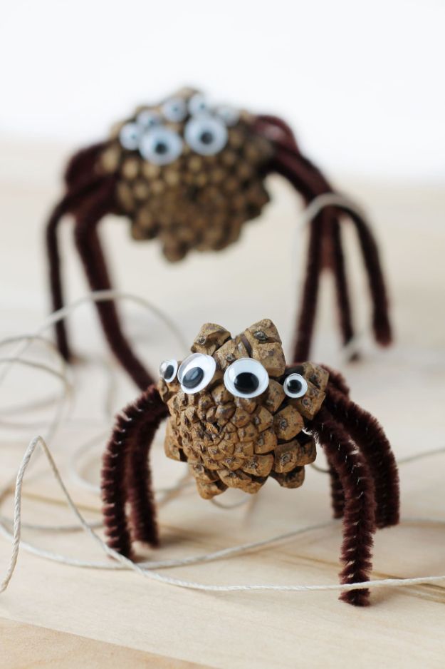 Crafts for Boys - How To Make Pine Cone Spiders - Cute Crafts for Young Boys, Toddlers and School Children - Fun Paints to Make, Arts and Craft Ideas, Wall Art Projects, Colorful Alphabet and Glue Crafts, String Art, Painting Lessons, Cheap Project Tutorials and Inexpensive Things for Kids to Make at Home - Cute Room Decor and DIY Gifts to Make for Mom and Dad #diyideas #kidscrafts #craftsforboys