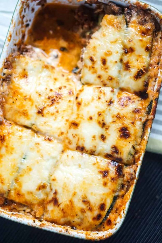 Best Keto Recipes - Keto Lasagna with Zucchini Noodles - Easy Ketogenic Recipe Ideas for Breakfast, Lunch, Dinner, Snack and Dessert - Quick Crockpot Meals, Fat Bombs, Gluten Free and Low Carb Foods To Make For The Keto Diet #keto #ketorecipes #ketodiet