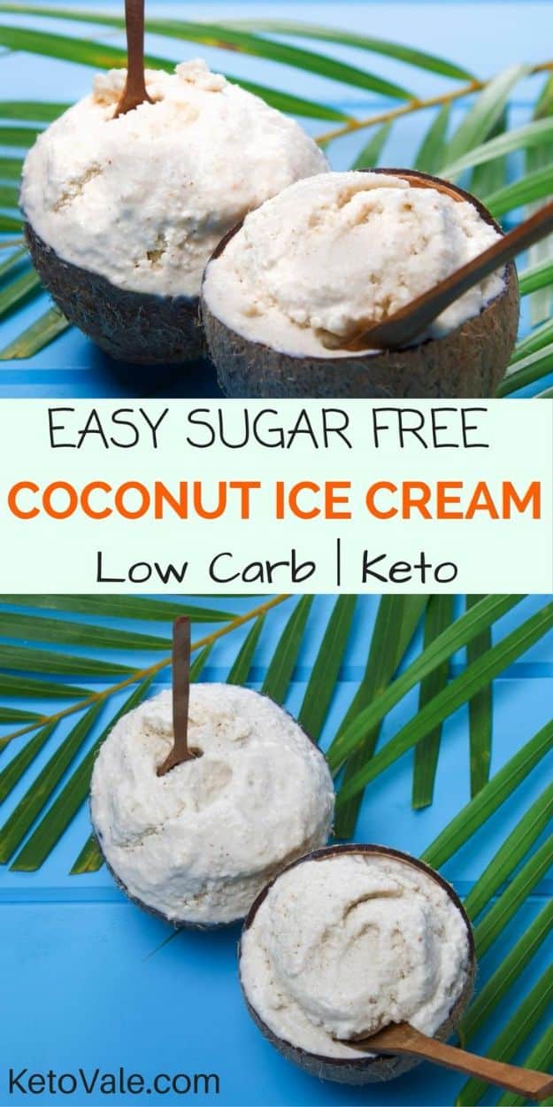 Best Keto Recipes - Keto Sugar Free Coconut Ice Cream - Easy Ketogenic Recipe Ideas for Breakfast, Lunch, Dinner, Snack and Dessert - Quick Crockpot Meals, Fat Bombs, Gluten Free and Low Carb Foods To Make For The Keto Diet #keto #ketorecipes #ketodiet