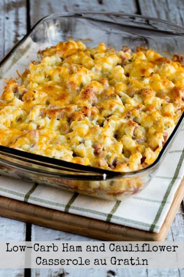 Best Keto Recipes - Low-Carb Ham and Cauliflower Casserole au Gratin - Easy Ketogenic Recipe Ideas for Breakfast, Lunch, Dinner, Snack and Dessert - Quick Crockpot Meals, Fat Bombs, Gluten Free and Low Carb Foods To Make For The Keto Diet #keto #ketorecipes #ketodiet