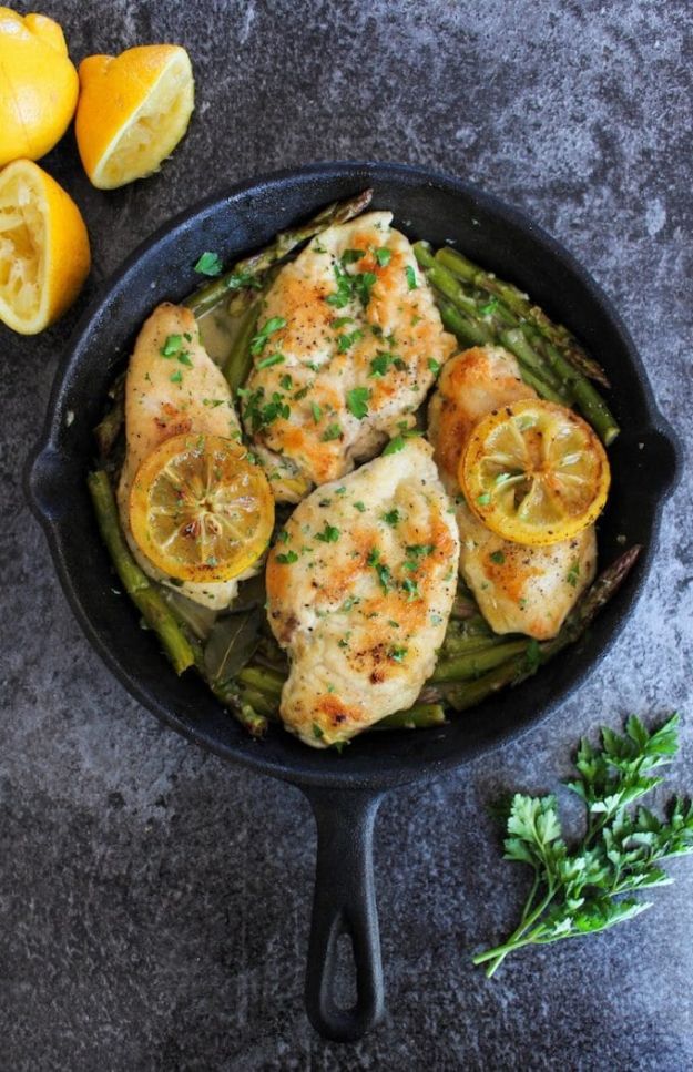 Best Keto Recipes - One Pan Lemon Chicken - Easy Ketogenic Recipe Ideas for Breakfast, Lunch, Dinner, Snack and Dessert - Quick Crockpot Meals, Fat Bombs, Gluten Free and Low Carb Foods To Make For The Keto Diet #keto #ketorecipes #ketodiet