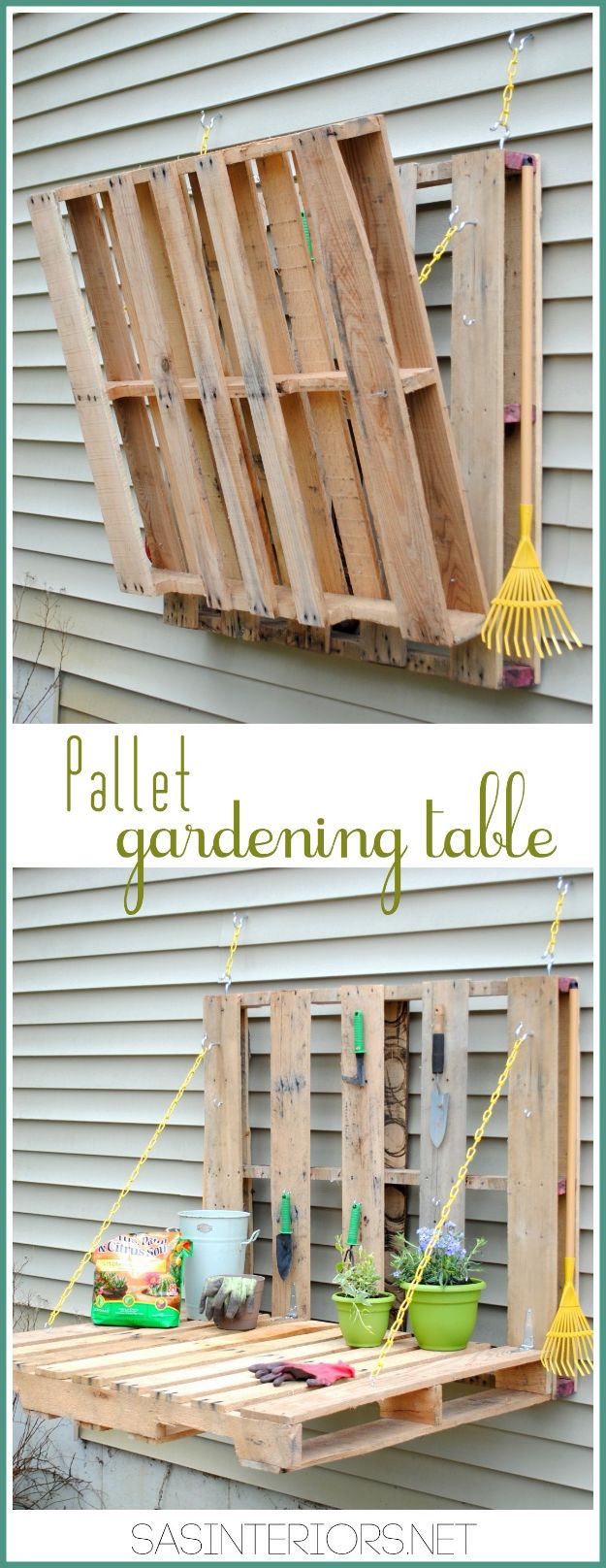 DIY Patio Furniture Ideas - Pallet Gardening Table - Cheap Do It Yourself Porch and Easy Backyard Furniture, Rocking Chairs, Swings, Benches, Stools and Seating Tutorials - Dining Tables from Pallets, Cinder Blocks and Upcyle Ideas - Sectional Couch Plans With Cushions - Makeover Tips for Existing Furniture #diyideas #outdoors #diy #backyardideas #diyfurniture #patio #diyjoy http://diyjoy.com/diy-patio-furniture-ideas